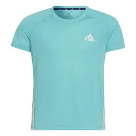 Camisola de Manga Curta Infantil Adidas Aeroready Three Stripes Água-marinha de Adidas, Menina - Ref: S6468271, Preço: 24,60 ...