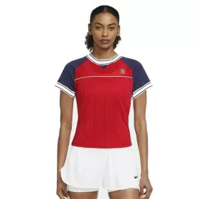 Maglia a Maniche Corte Donna Nike Tennis Azzurro Rosso di Nike, Palline da donna - Rif: S6469953, Prezzo: 59,13 €, Sconto: %