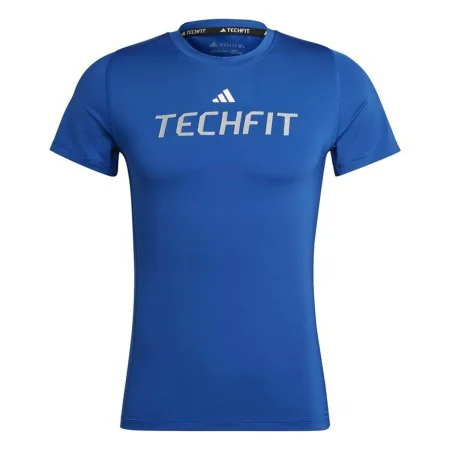 Camiseta de Manga Corta Hombre Adidas techfit Graphic Azul de Adidas, Hombre - Ref: S6483851, Precio: 29,22 €, Descuento: %