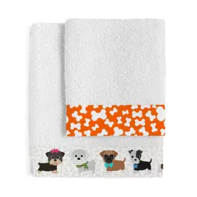 Ensemble de serviettes de toilette HappyFriday Mr Fox Dogs Multicouleur 2 Pièces de HappyFriday, Serviettes de bain - Réf : D...