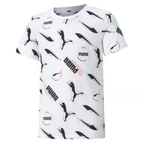 Camisola de Manga Curta Infantil Puma AOP Branco de Puma, Menino - Ref: S6483882, Preço: 21,09 €, Desconto: %