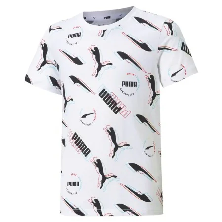 Camiseta de Manga Corta Infantil Puma AOP Blanco de Puma, Niño - Ref: S6483882, Precio: 21,09 €, Descuento: %