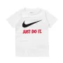 Camisola de Manga Curta Infantil Nike Swoosh Just Do It Branco de Nike, Menino - Ref: S6483920, Preço: 16,29 €, Desconto: %