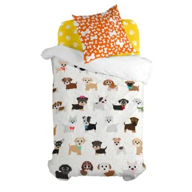 Conjunto de capa de edredom HappyFriday Mr Fox Dogs Multicolor Solteiro 2 Peças de HappyFriday, Edredão e capas de edredão - ...