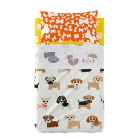 Conjunto de Lençóis HappyFriday Mr Fox Dogs Multicolor Berço de Bebé 2 Peças de HappyFriday, Roupa de cama para berços - Ref:...