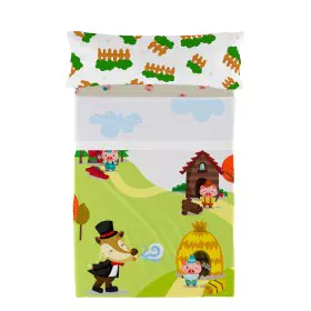 Jeu de draps HappyFriday Mr Fox Piggys Multicouleur Lit 1 persone 2 Pièces de HappyFriday, Draps et taies d'oreiller - Réf : ...