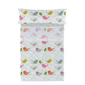 Jeu de draps HappyFriday Mr Fox Little Birds Multicouleur Lit 1 persone 2 Pièces de HappyFriday, Draps et taies d'oreiller - ...