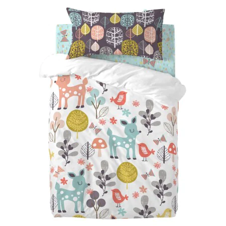 Parure de couette HappyFriday Moshi Moshi Woodland Multicouleur Lit de bébé 2 Pièces de HappyFriday, Couettes et housses de c...