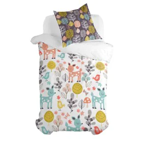 Conjunto de capa de edredom HappyFriday Moshi Moshi Woodland Multicolor Solteiro 2 Peças de HappyFriday, Edredão e capas de e...