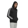 Polar com Capuz Homem Adidas Essentials 3 Stripes Preto de Adidas, Homem - Ref: S6486529, Preço: 52,08 €, Desconto: %