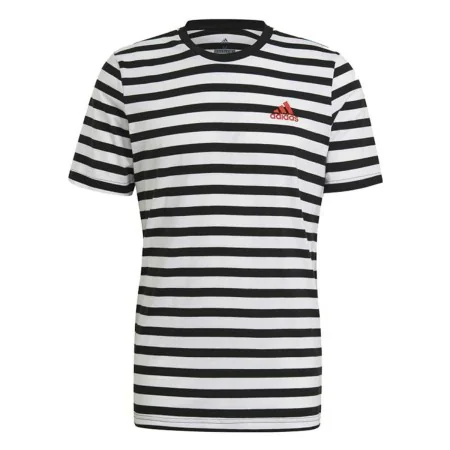 T-shirt à manches courtes homme Essentials Stripey Adidas Embroidered Logo Noir de Adidas, Homme - Réf : S6486722, Prix : 26,...