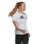 Camisola de Manga Curta Mulher Adidas Primeblue D2M Logo Sport Branco de Adidas, Mulher - Ref: S6486730, Preço: 20,88 €, Desc...