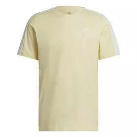 Men’s Short Sleeve T-Shirt Adidas Essentials 3 Bandas Yellow by Adidas, Men - Ref: S6486778, Price: 23,24 €, Discount: %