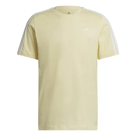 Men’s Short Sleeve T-Shirt Adidas Essentials 3 Bandas Yellow by Adidas, Men - Ref: S6486778, Price: 23,24 €, Discount: %