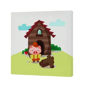 Lienzo HappyFriday Mr Fox Piggys Multicolor 27 x 27 cm de HappyFriday, Impresiones sobre lienzo - Ref: D1614377, Precio: 9,39...