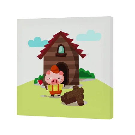 Tela HappyFriday Mr Fox Piggys Multicolor 27 x 27 cm de HappyFriday, Impressões sobre tela - Ref: D1614377, Preço: 9,39 €, De...