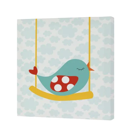 Lienzo HappyFriday Mr Fox Little birds Multicolor 27 x 27 cm de HappyFriday, Impresiones sobre lienzo - Ref: D1614378, Precio...