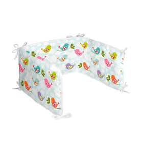 Cot protector HappyFriday Mr Fox Little birds Multicolour 210 x 40 cm by HappyFriday, Bed accessories - Ref: D1614450, Price:...