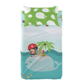 Conjunto de Lençóis HappyFriday Happynois Pirata Multicolor Berço de Bebé 2 Peças de HappyFriday, Roupa de cama para berços -...