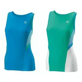 Tank Top Women Wilson Glamour Green Reversible Tennis Blue by Wilson, Women's Balls - Ref: S6497286, Price: 35,72 €, Discount: %