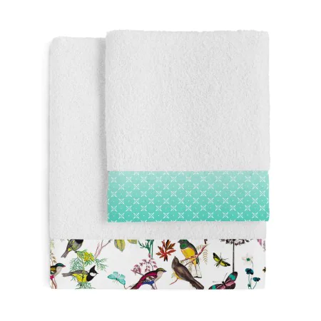 Towel set HappyFriday Birds of paradise Multicolour 2 Pieces by HappyFriday, Towels - Ref: D1614598, Price: 32,23 €, Discount: %