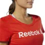 Camisola de Manga Curta Mulher Reebok Scoop Neck Vermelho de Reebok, Mulher - Ref: S6498152, Preço: 19,35 €, Desconto: %