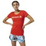 Camisola de Manga Curta Mulher Reebok Scoop Neck Vermelho de Reebok, Mulher - Ref: S6498152, Preço: 19,35 €, Desconto: %