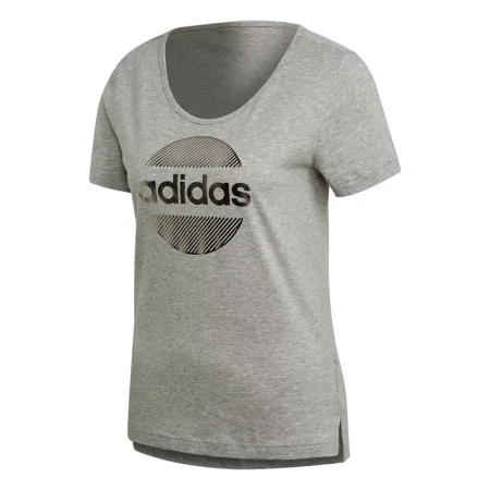 Maglia a Maniche Corte Donna Adidas Linear Grigio chiaro di Adidas, Donna - Rif: S6498154, Prezzo: 18,38 €, Sconto: %