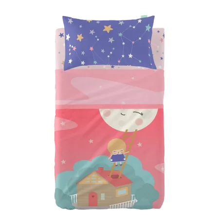 Jeu de draps HappyFriday Happynois Moon Dream Multicouleur Lit de bébé 2 Pièces de HappyFriday, Linge de lit pour berceaux - ...