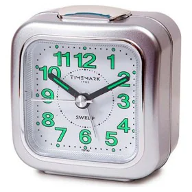 Réveil Analogique Timemark Argenté (7.5 x 8 x 4.5 cm) de Timemark, Pendulettes de bureau - Réf : S6502798, Prix : 6,73 €, Rem...