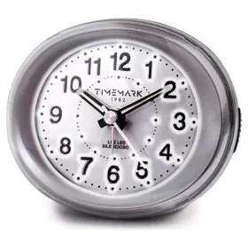 Orologio-Sveglia Analogico Timemark Argentato Luce LED Silenzioso Snooze Modalità notte 9 x 9 x 5,5 cm (9 x 9 x 5,5 cm) di Ti...