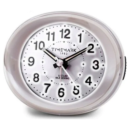 Relógio-despertador analógico Timemark Branco Leve LED Silencioso Snooze Modo noturno 9 x 9 x 5,5 cm (9 x 9 x 5,5 cm) de Time...