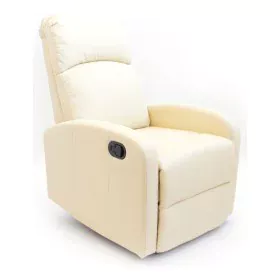 Poltrona Reclinável Astan Hogar Relaxamento Manual Creme Pele Sintética de Astan Hogar, Cadeiras - Ref: S7000016, Preço: 215,...