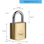 Key padlock Yale Steel Rectangular Golden (4 Units) by Yale, Keyed Padlocks - Ref: S71000116, Price: 30,18 €, Discount: %