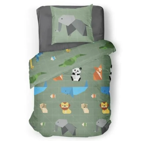 Set di copripiumino Roupillon Animals 140 x 200 cm Verde Cachi 2 Pezzi di Roupillon, Copripiumini - Rif: S71001164, Prezzo: 3...