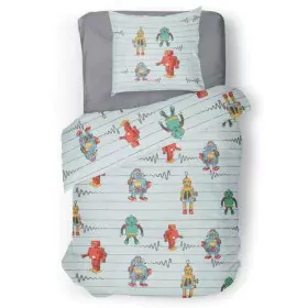 Duvet cover set Roupillon robot Grey 140 x 200 cm 2 Pieces by Roupillon, Duvet Covers - Ref: S71001171, Price: 32,54 €, Disco...