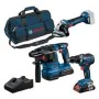 Conjunto de berbequim e acessórios BOSCH GSR 18V-55 + GWS 18V-7 + GBH 18V-22 de BOSCH, Berbequim e aparafusadoras - Ref: S710...