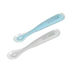 Baby spoon Béaba Grey Silicone 2 Pieces by Béaba, Cutlery - Ref: S7102888, Price: 30,29 €, Discount: %