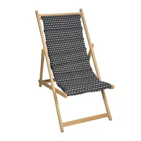 Sun-lounger Jardin Prive Helsinki Canvas beech wood Black/White (106 x 55 x 95 cm) by Jardin Prive, Sunloungers - Ref: S71036...