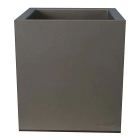 Pot Riviera Gris Plastique Carré de Riviera, Pots de fleurs - Réf : S7106171, Prix : 44,92 €, Remise : %