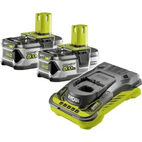 Conjunto de carregador e bateria recarregável Ryobi RC18150-250 Litio Ion 5 Ah 18 V de Ryobi, Acessórios para ferramentas sem...