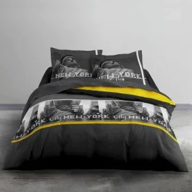 Bedding set TODAY Black Yellow Double bed 220 x 240 cm by TODAY, Sheets and pillowcases - Ref: S7109696, Price: 45,02 €, Disc...