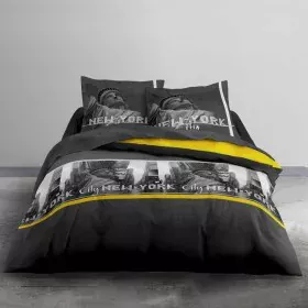 Bedding set TODAY Black Yellow Double bed 220 x 240 cm by TODAY, Sheets and pillowcases - Ref: S7109696, Price: 44,06 €, Disc...