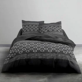 Bedding set TODAY Circles Dark grey Double bed 240 x 260 cm by TODAY, Sheets and pillowcases - Ref: S7109809, Price: 47,03 €,...