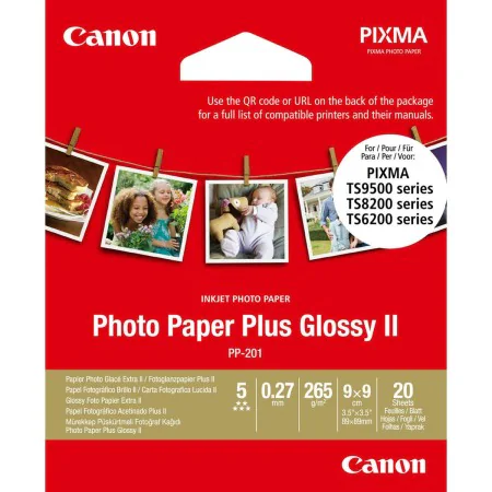 Glossy Photo Paper Canon Plus Glossy II 9 x 9 cm by Canon, Printing paper - Ref: S7136855, Price: 25,68 €, Discount: %