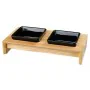 Dog Feeder Trixie 24820 Double Wood Ceramic 200 ml 28 x 5 x 15 cm by Trixie, Raised feeding bowls - Ref: S7140181, Price: 33,...