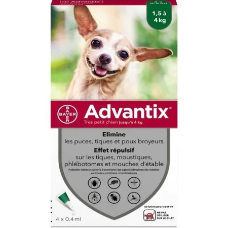 Antiparasiten Advantix Hund 1,5-4 Kg 4 Stück von Advantix, Anti-Parasiten-Mittel - Ref: S7140458, Preis: 39,63 €, Rabatt: %