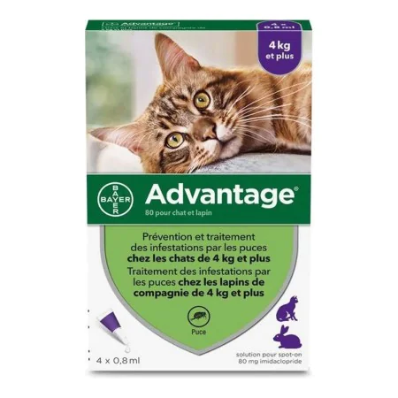 Anti-parasites Advantage Cat Rabbit +4 Kg 4 Units 0,8 ml by Advantage, Anti-parasites - Ref: S7140474, Price: 36,53 €, Discou...