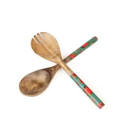 Salad serving utensils Romimex Red Green Mango wood (2 Pieces) by Romimex, Cutlery sets - Ref: D1616176, Price: 20,15 €, Disc...