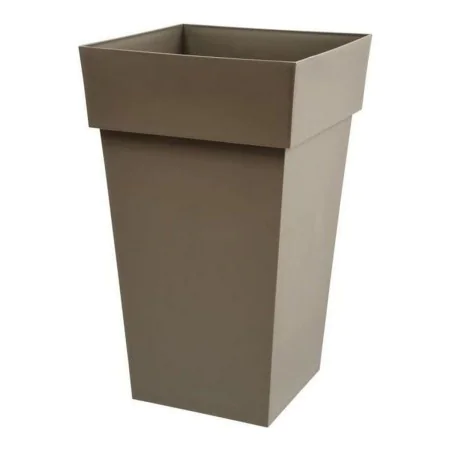 Plant pot EDA Tuscan Taupe Squared polypropylene (39 x 39 x 65 cm) by EDA, Flower Pots - Ref: S7149141, Price: 50,24 €, Disco...